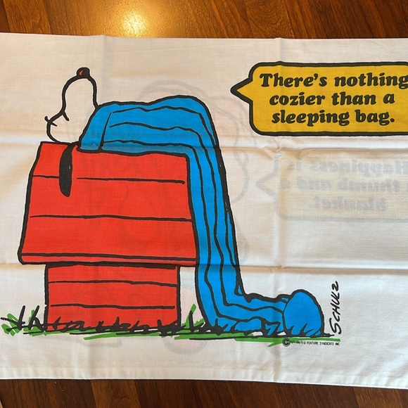 VINTAGE SET OF 2 1971 PEANUTS PILLOWCASES - SNOOPY & LINUS - Picture 5 of 8